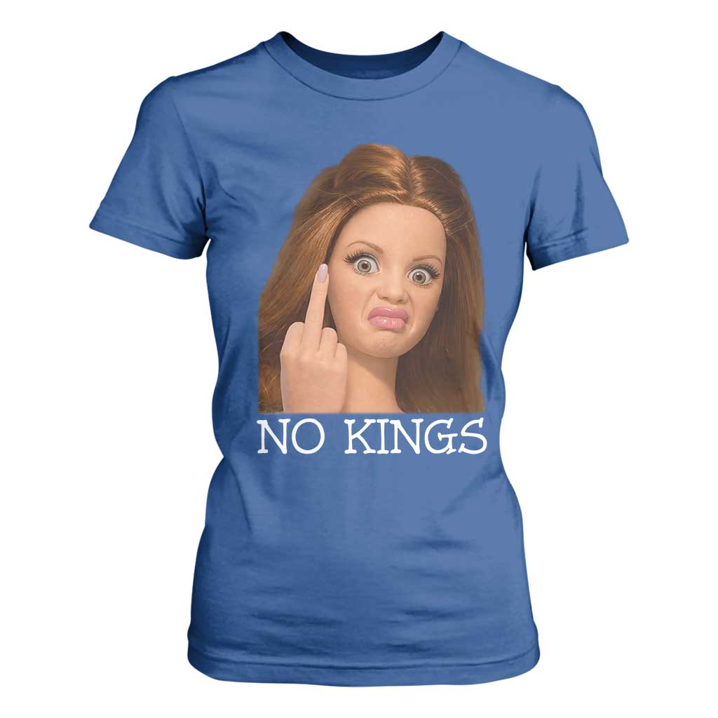 No Kings T Shirt For Women Funny Disgusted Doll Face Meme TS12 Royal Blue Print Your Wear