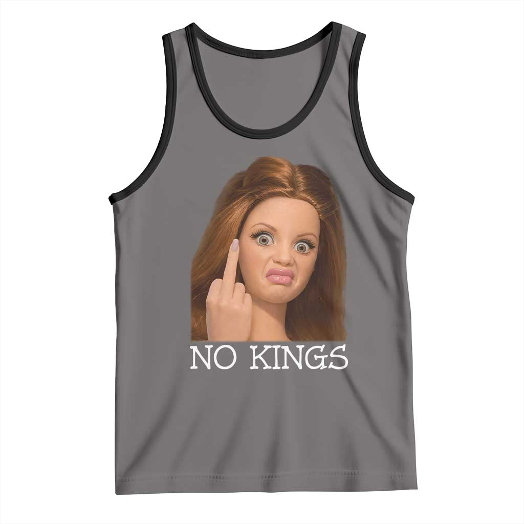 No Kings Tank Top Funny Disgusted Doll Face Meme TS12 Deep Heather Black Print Your Wear