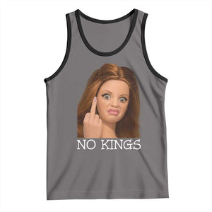 No Kings Tank Top Funny Disgusted Doll Face Meme TS12 Deep Heather Black Print Your Wear