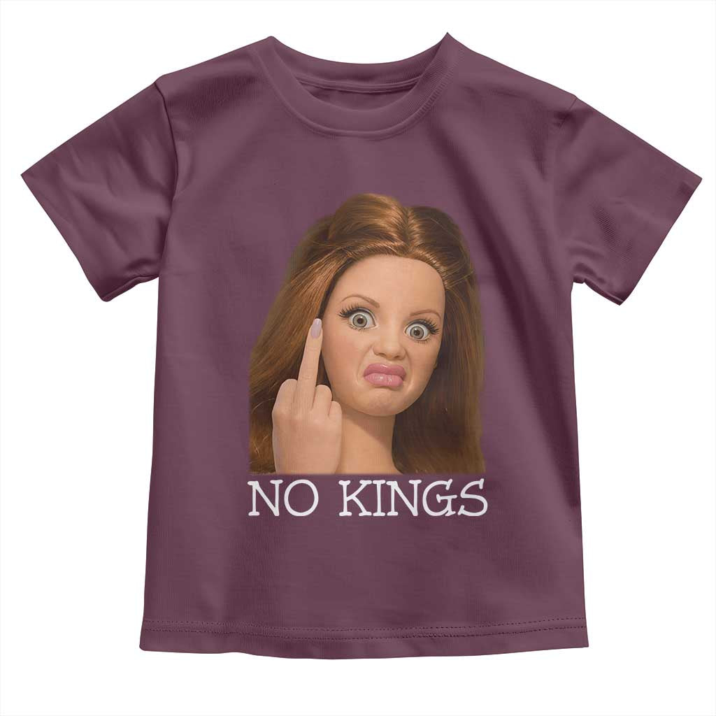 No Kings Toddler T Shirt Funny Disgusted Doll Face Meme TS12 Maroon Print Your Wear