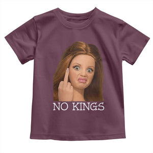 No Kings Toddler T Shirt Funny Disgusted Doll Face Meme TS12 Maroon Print Your Wear