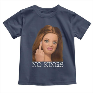 No Kings Toddler T Shirt Funny Disgusted Doll Face Meme TS12 Navy Print Your Wear