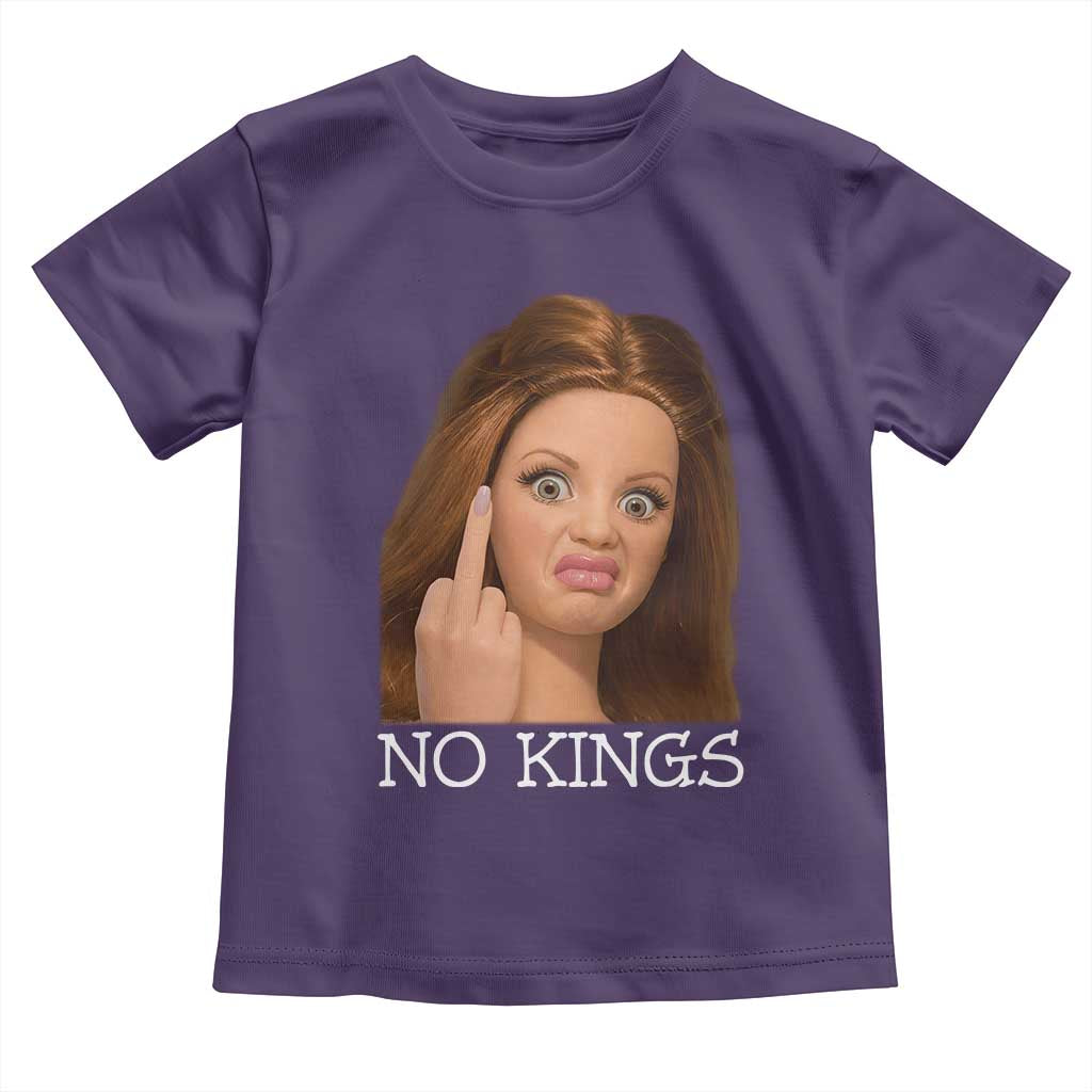 No Kings Toddler T Shirt Funny Disgusted Doll Face Meme TS12 Purple Print Your Wear