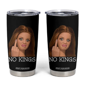 No Kings Tumbler Cup Funny Disgusted Doll Face Meme TS12 Black Print Your Wear