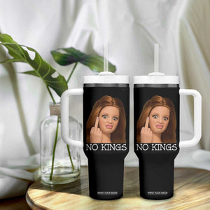 No Kings Tumbler With Handle Funny Disgusted Doll Face Meme TS12 Print Your Wear