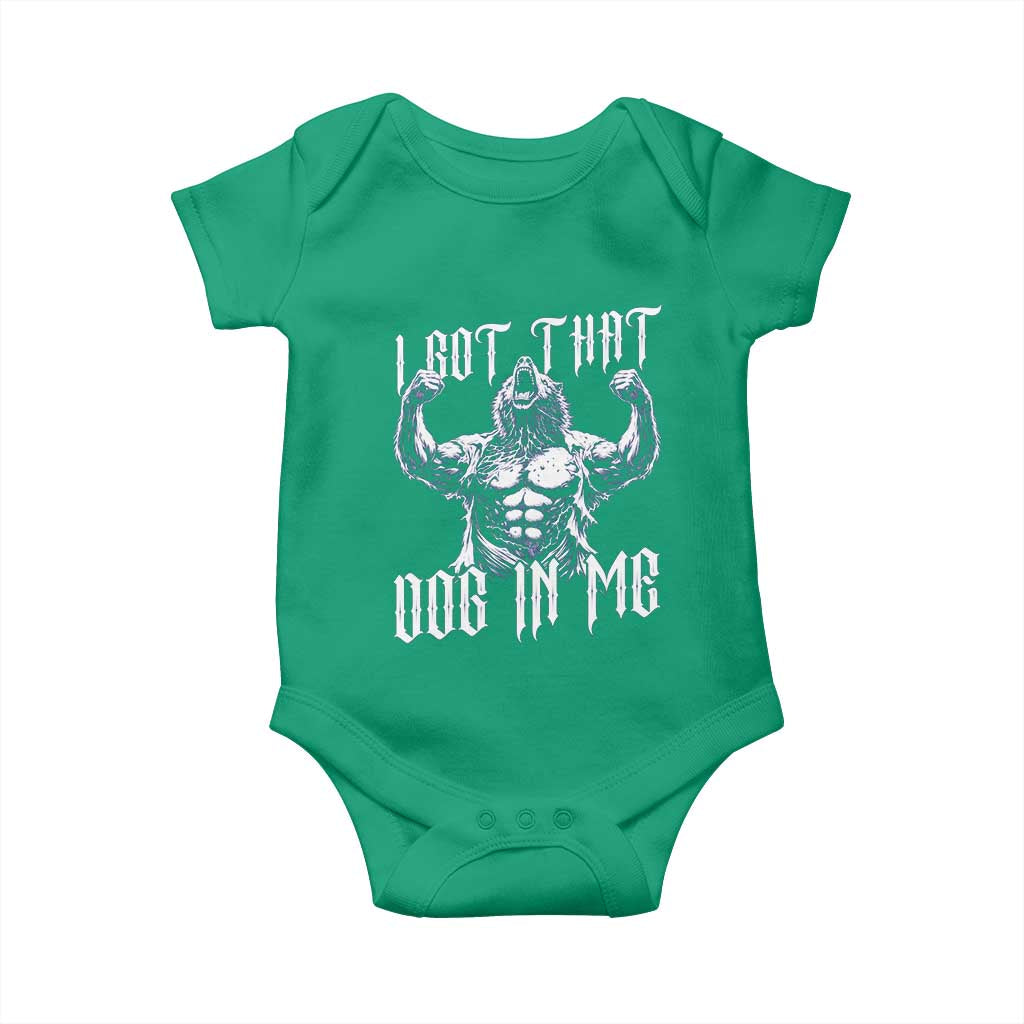Funny Alpha Wolf Meme Baby Onesie I Got That Dog In Me TS12 Irish Green Print Your Wear