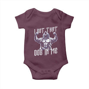 Funny Alpha Wolf Meme Baby Onesie I Got That Dog In Me TS12 Maroon Print Your Wear