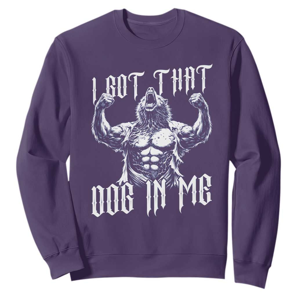 Funny Alpha Wolf Meme Sweatshirt I Got That Dog In Me TS12 Purple Print Your Wear