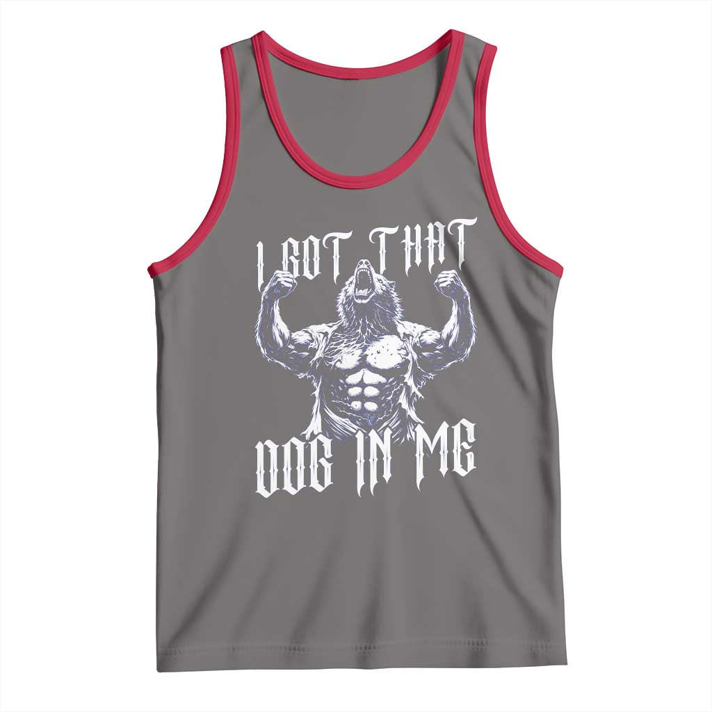Funny Alpha Wolf Meme Tank Top I Got That Dog In Me TS12 Deep Heather Red Print Your Wear
