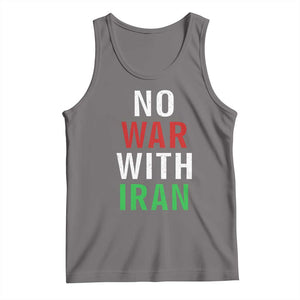 No War With Iran Tank Top Anti War Political Protest Statement TS12 Deep Heather Print Your Wear