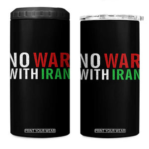 No War With Iran 4 in 1 Can Cooler Tumbler Anti War Protest Apparel Gift TS12 One Size: 16 oz Black Print Your Wear