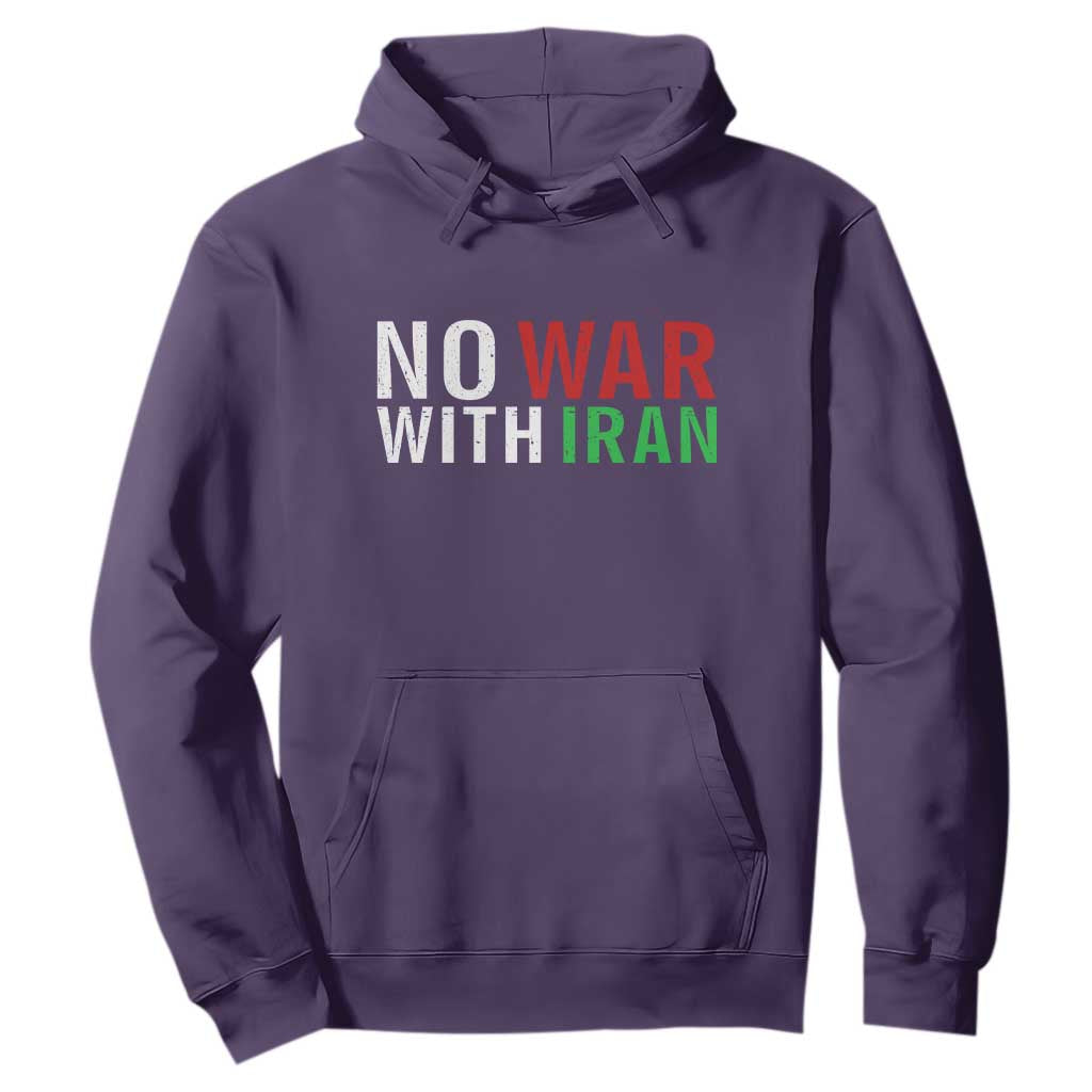 No War With Iran Hoodie Anti War Protest Apparel Gift TS12 Purple Print Your Wear