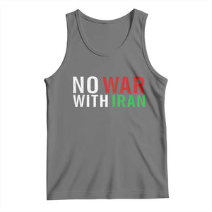 No War With Iran Tank Top Anti War Protest Apparel Gift TS12 Black Heather Print Your Wear