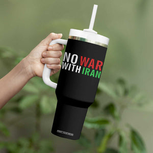 No War With Iran Tumbler With Handle Anti War Protest Apparel Gift TS12 Print Your Wear