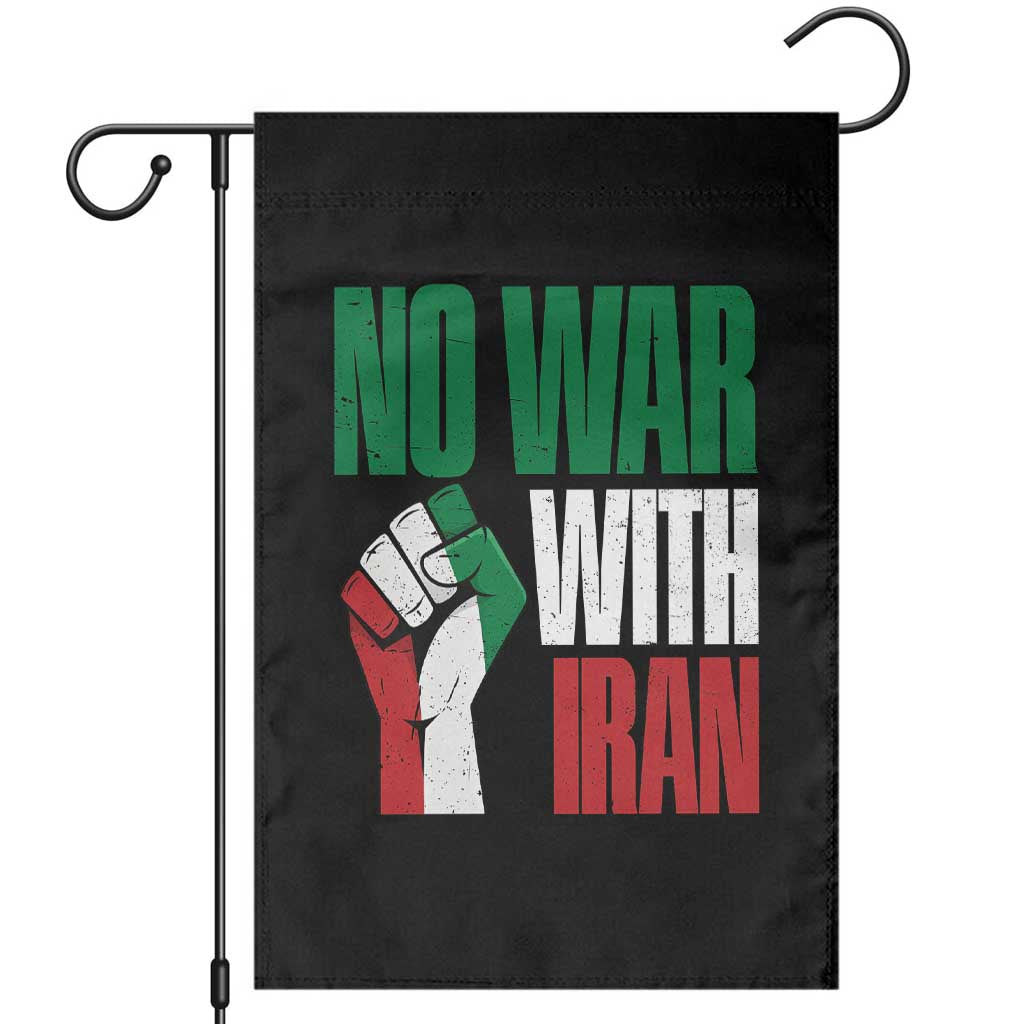 No War With Iran Garden Flag Peace Activist Gift TS12 Black Print Your Wear