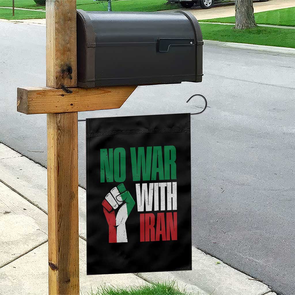 No War With Iran Garden Flag Peace Activist Gift TS12 Print Your Wear