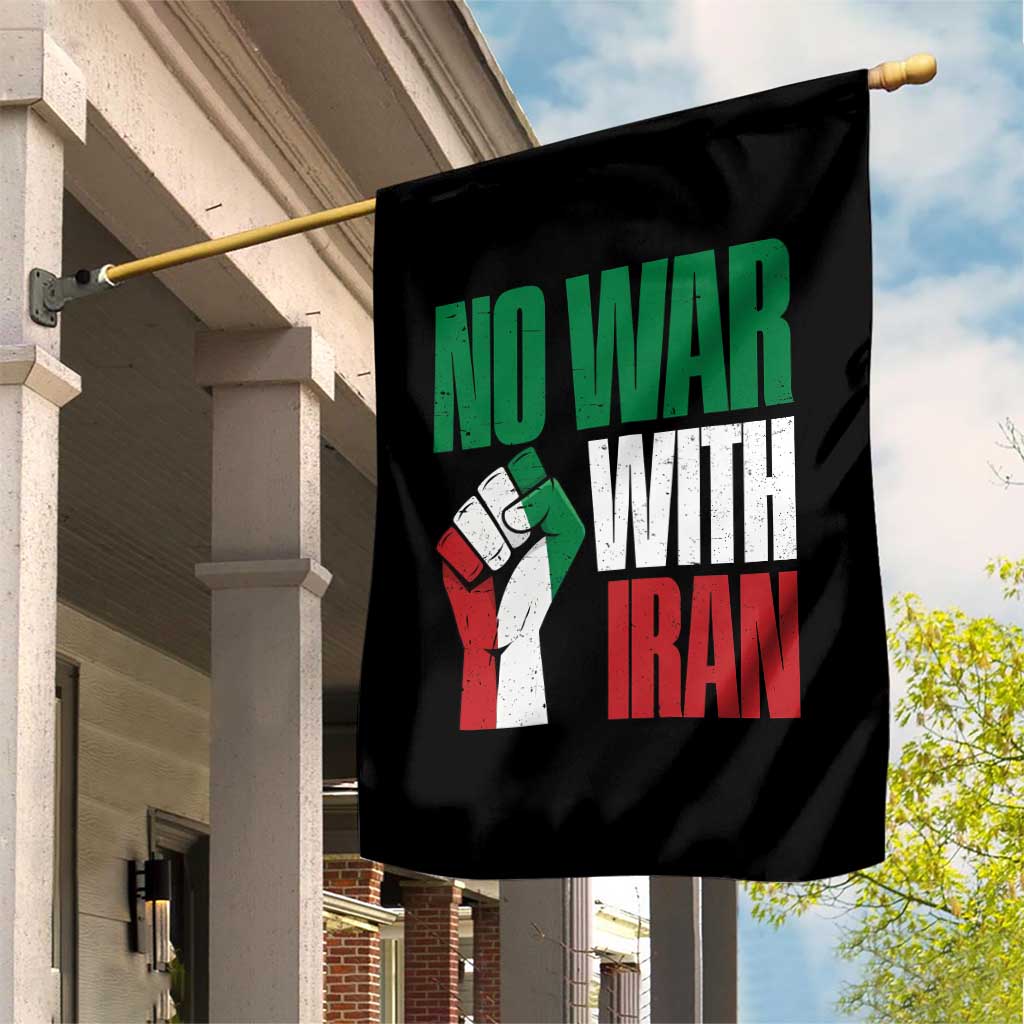 No War With Iran Garden Flag Peace Activist Gift TS12 Print Your Wear