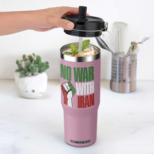 No War With Iran Flip Straw Tumbler Peace Activist Gift TS12 One Size: 30 oz Light Pink Print Your Wear