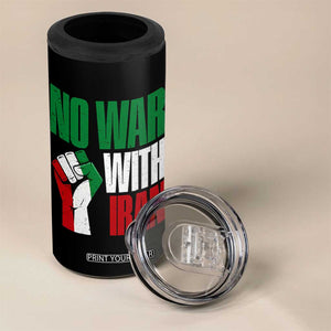 No War With Iran 4 in 1 Can Cooler Tumbler Peace Activist Gift TS12 Print Your Wear