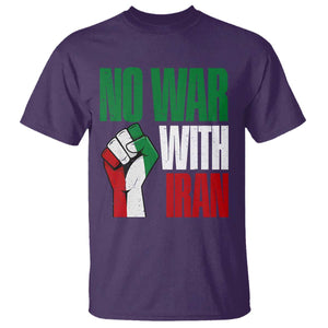 No War With Iran T Shirt Peace Activist Gift TS12 Purple Print Your Wear