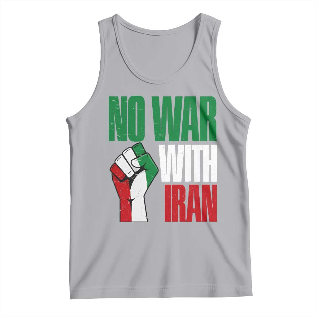 No War With Iran Tank Top Peace Activist Gift TS12 Athletic Heather Print Your Wear