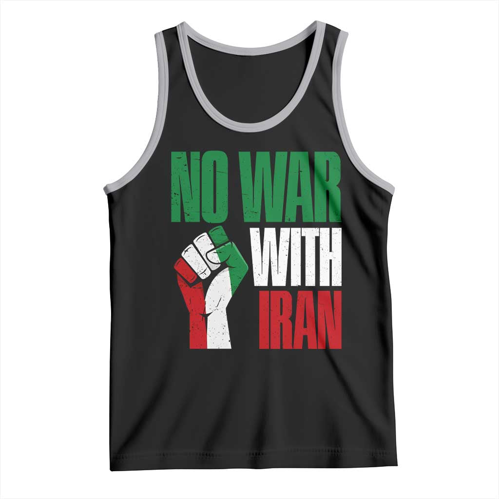 No War With Iran Tank Top Peace Activist Gift TS12 Black Athletic Heather Print Your Wear