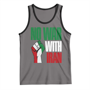 No War With Iran Tank Top Peace Activist Gift TS12 Deep Heather Black Print Your Wear