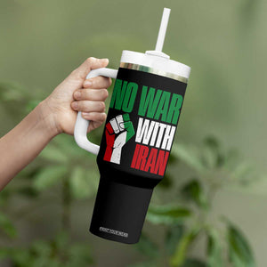 No War With Iran Tumbler With Handle Peace Activist Gift TS12 Print Your Wear