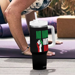 No War With Iran Tumbler With Handle Peace Activist Gift TS12 Print Your Wear