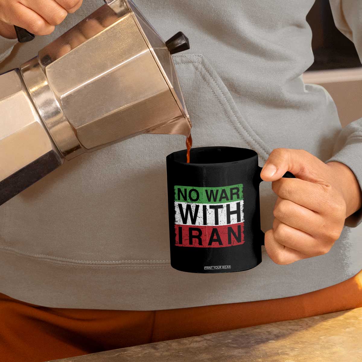 No War With Iran Coffee Mug Solidarity With Iranian People Peace TS12 Print Your Wear