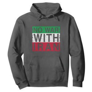 No War With Iran Hoodie Solidarity With Iranian People Peace TS12 Dark Heather Print Your Wear