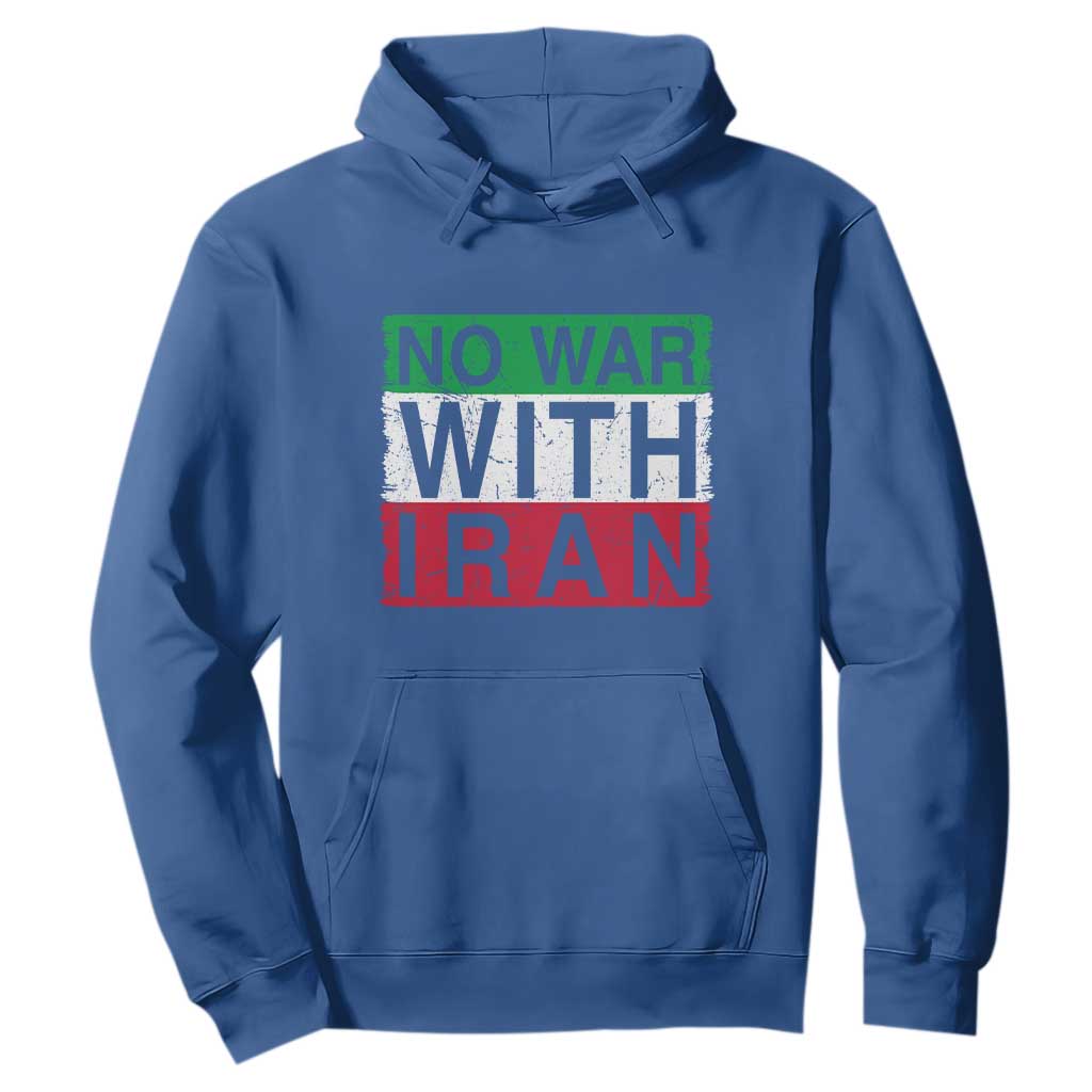 No War With Iran Hoodie Solidarity With Iranian People Peace TS12 Royal Blue Print Your Wear