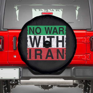 No War With Iran Spare Tire Cover Solidarity With Iranian People Peace TS12 Black Print Your Wear