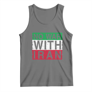 No War With Iran Tank Top Solidarity With Iranian People Peace TS12 Black Heather Print Your Wear