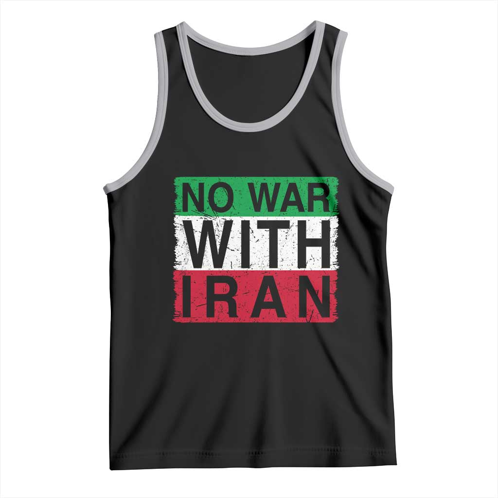 No War With Iran Tank Top Solidarity With Iranian People Peace TS12 Black Athletic Heather Print Your Wear