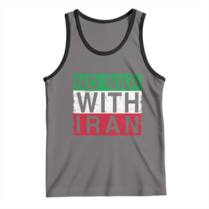 No War With Iran Tank Top Solidarity With Iranian People Peace TS12 Deep Heather Black Print Your Wear