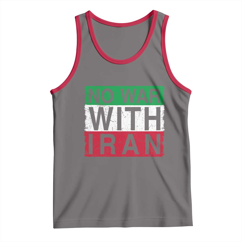 No War With Iran Tank Top Solidarity With Iranian People Peace TS12 Deep Heather Red Print Your Wear