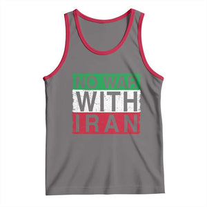 No War With Iran Tank Top Solidarity With Iranian People Peace TS12 Deep Heather Red Print Your Wear