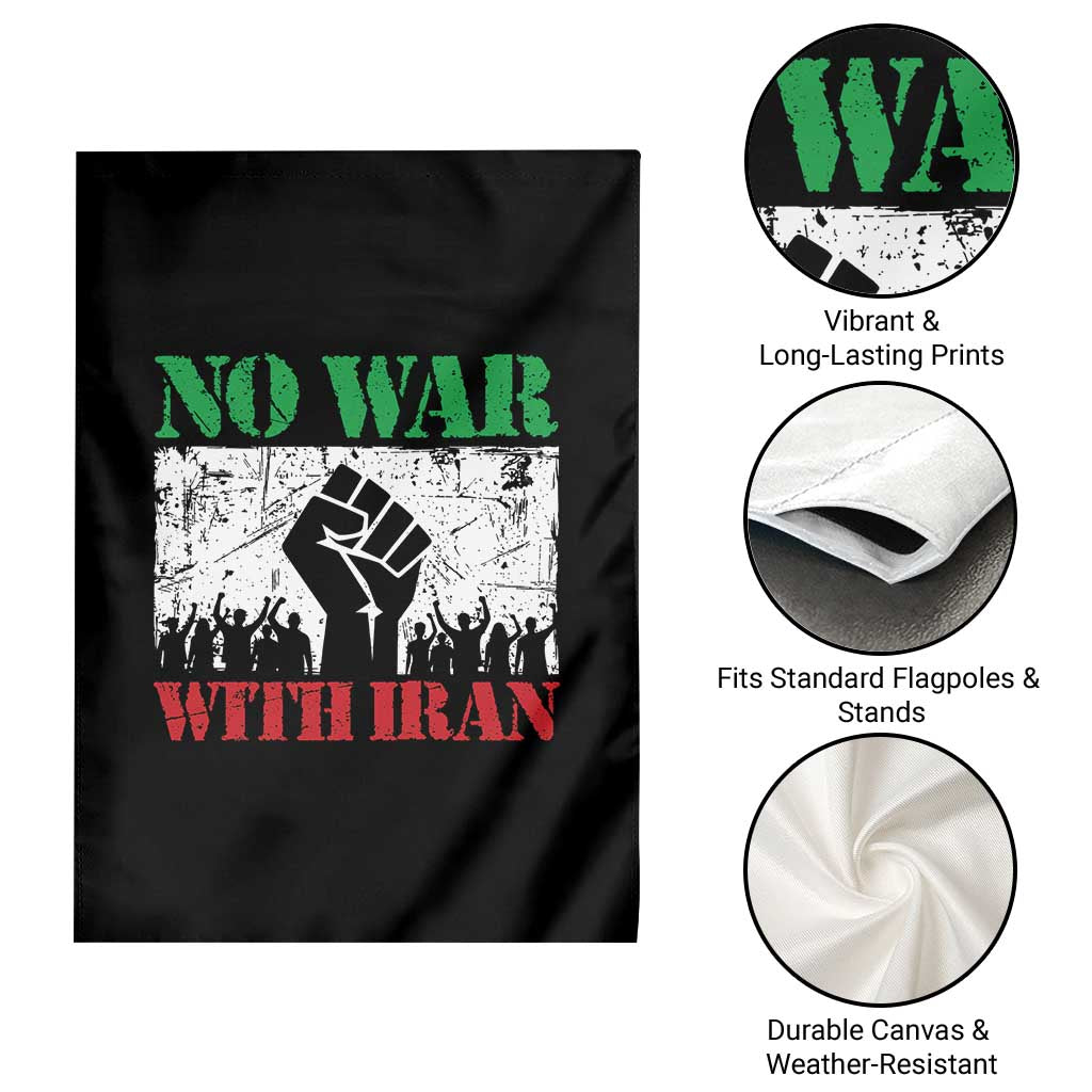No War With Iran Garden Flag Free Iran Peace Seeker Gift TS12 Print Your Wear
