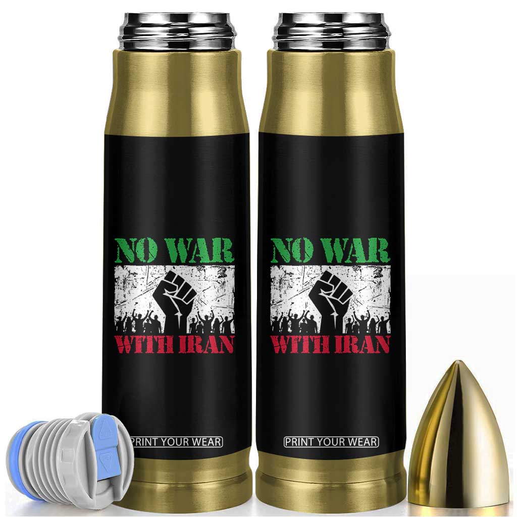No War With Iran Bullet Tumbler Free Iran Peace Seeker Gift TS12 Black Print Your Wear