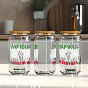 No War With Iran Glass Can Free Iran Peace Seeker Gift TS12 Print Your Wear