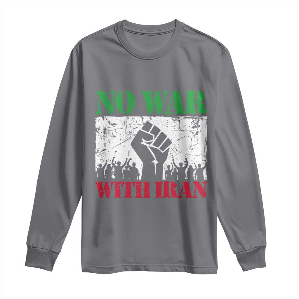 No War With Iran Long Sleeve Shirt Free Iran Peace Seeker Gift TS12 Charcoal Print Your Wear