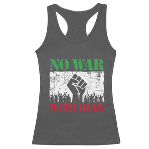 No War With Iran Racerback Tank Top Free Iran Peace Seeker Gift TS12 Dark Heather Print Your Wear