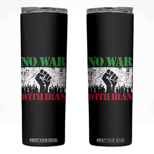 No War With Iran Skinny Tumbler Free Iran Peace Seeker Gift TS12 Black Print Your Wear