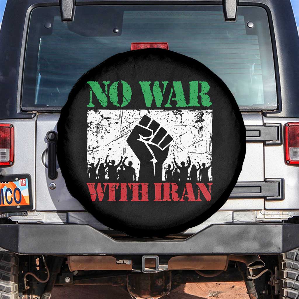 No War With Iran Spare Tire Cover Free Iran Peace Seeker Gift TS12 No hole Black Print Your Wear