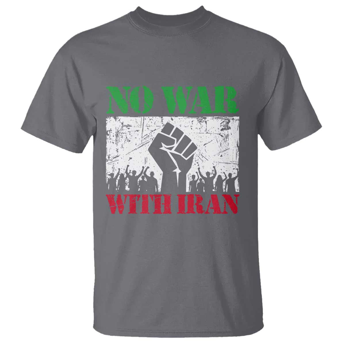 No War With Iran T Shirt Free Iran Peace Seeker Gift TS12 Charcoal Print Your Wear