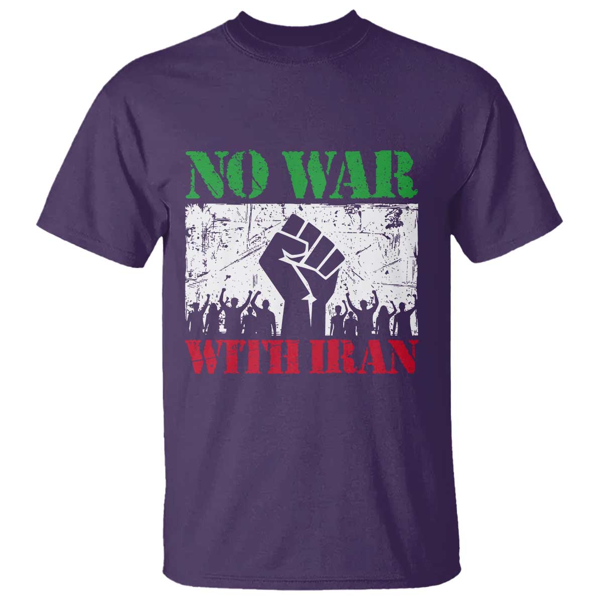 No War With Iran T Shirt Free Iran Peace Seeker Gift TS12 Purple Print Your Wear