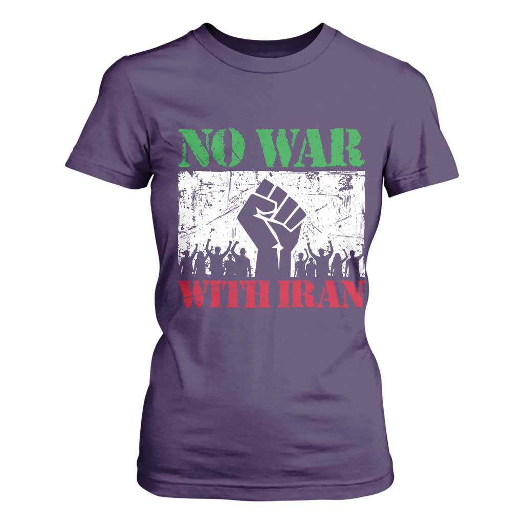 No War With Iran T Shirt For Women Free Iran Peace Seeker Gift TS12 Purple Print Your Wear