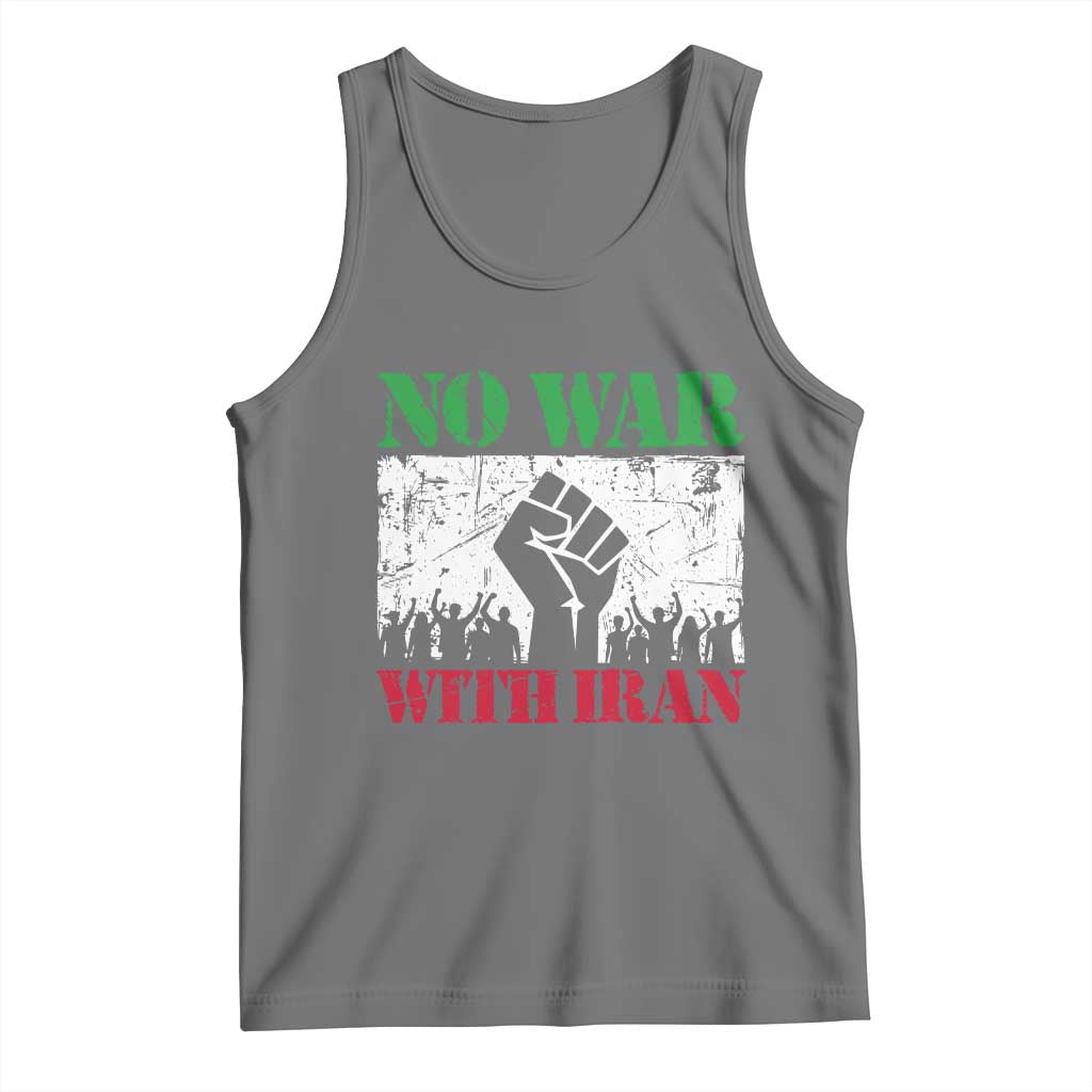 No War With Iran Tank Top Free Iran Peace Seeker Gift TS12 Black Heather Print Your Wear
