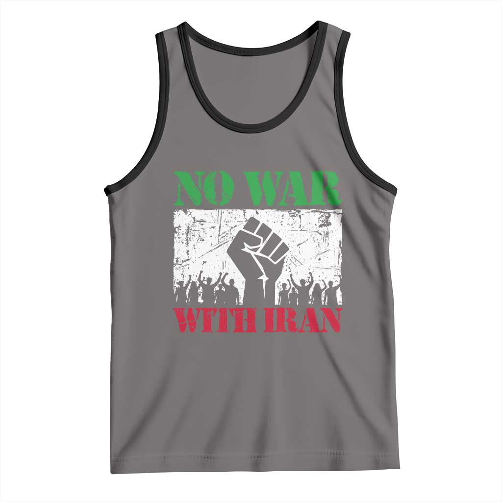 No War With Iran Tank Top Free Iran Peace Seeker Gift TS12 Deep Heather Black Print Your Wear